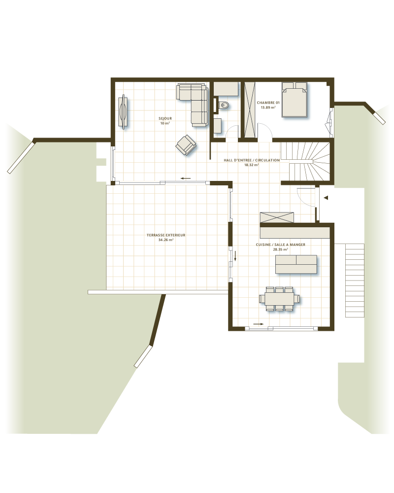 Villa A  - Rez supérieur