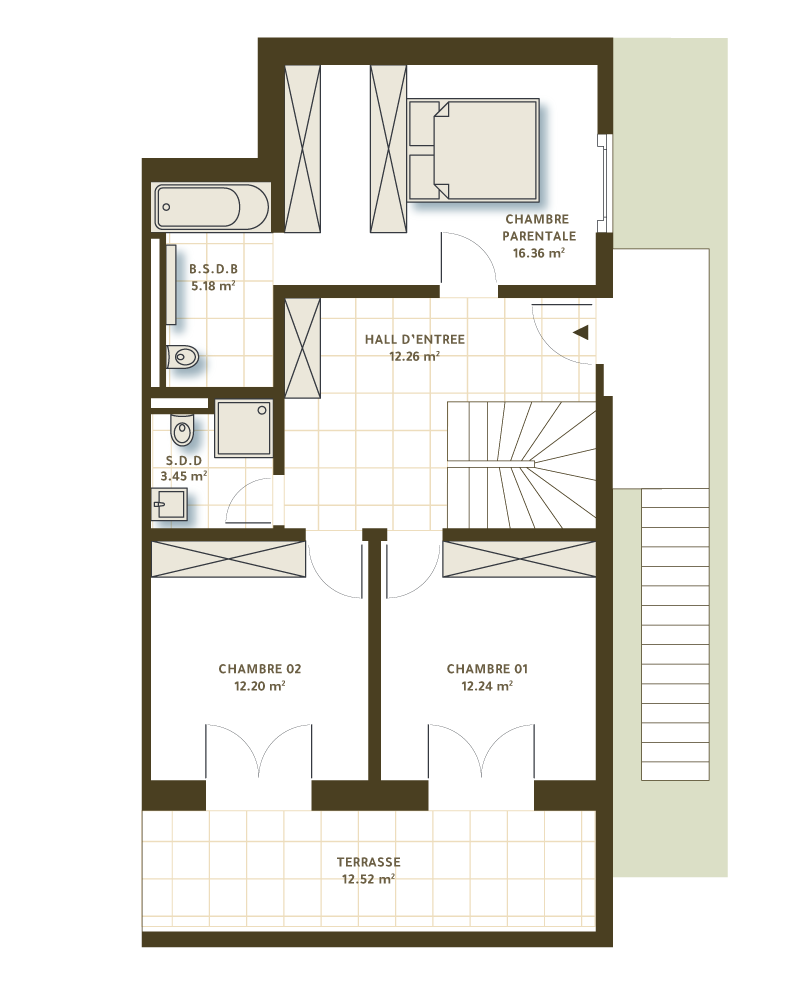 Villa C - Rez supérieur